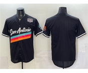 Men's San Antonio Spurs Blank Black USA 250' Patch City Edition Stitched Baseball Jersey Men's San Antonio Spurs Blank Black USA 250' Patch City Edition Stitched Baseball Jersey