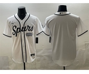 Men's San Antonio Spurs Blank White Stitched Baseball Jersey Men's San Antonio Spurs Blank White Stitched Baseball Jersey
