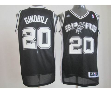nba san antonio spurs #20 ginobili black[revolution 30 swingman]