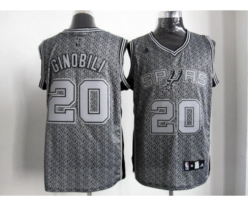 nba san antonio spurs #20 ginobili grey[static fashion swingman]