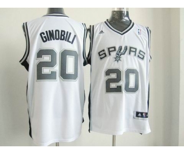 nba san antonio spurs #20 ginobili white[revolution 30 swingman]