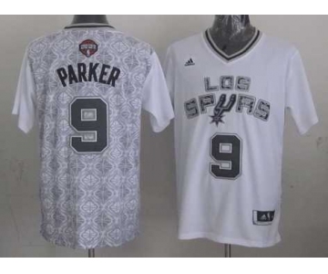 nba san antonio spurs #9 parker white-grey[2014 new]