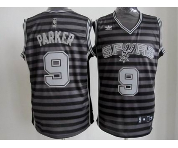 nba san antonio spurs #9 tony parker grey[black strip]