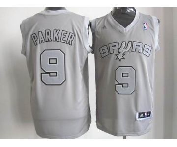 nba san antonio spurs #9 tony parker grey[fullgrey]