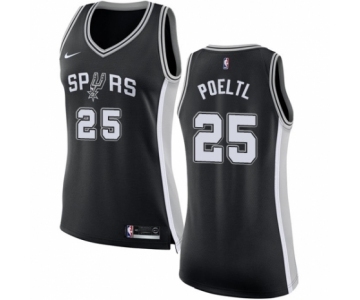 Women's Nike San Antonio Spurs #25 Jakob Poeltl Authentic Black NBA Jersey - Icon Edition