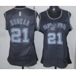 women nba san antonio spurs #21 tim duncan black-grey[2012]