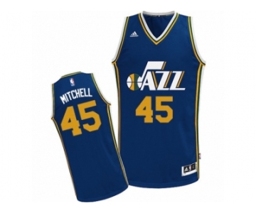 Men Adidas Utah Jazz #45 Donovan Mitchell Swingman Navy Blue Road NBA Jersey