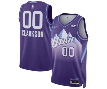 Men's Utah Jazz #00 Jordan Clarkson Purple 2024-25 City Edition Stitched Basketball Jersey