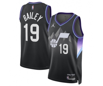 Men's Utah Jazz #19 Ace Bailey Black 2024-25 Draft Statement Edition Stitched Basketball Jersey