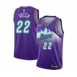 Men's Utah Jazz #22 Jeff Green Swingman Purple Hardwood Classics Basketball Jersey