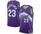 Men's Utah Jazz #23 Lauri Markkanen Purple 2025 Icon Edition Stitched Basketball Jersey Men's Utah Jazz #23 Lauri Markkanen Purple 2025 Icon Edition Stitched Basketball Jersey