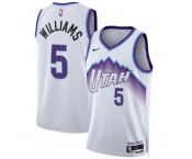 Men's Utah Jazz #5 Cody Williams White 2025 Association Edition Stitched Basketball Jersey Men's Utah Jazz #5 Cody Williams White 2025 Association Edition Stitched Basketball Jersey