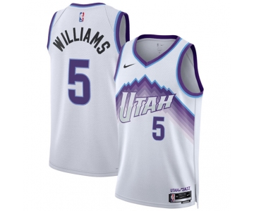 Men's Utah Jazz #5 Cody Williams White 2025 Association Edition Stitched Basketball Jersey