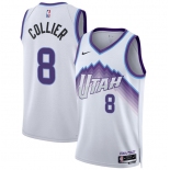 Men's Utah Jazz #8 Isaiah Collier White 2025 Association Edition Stitched Basketball Jersey Men's Utah Jazz #8 Isaiah Collier White 2025 Association Edition Stitched Basketball Jersey