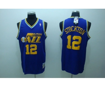 nba utah jazz #12 stockton purple