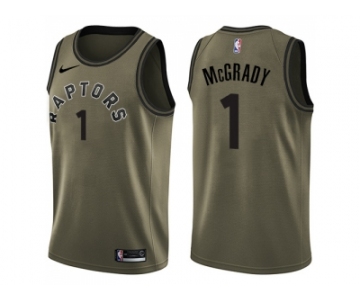 Men Nike Toronto Raptors #1 Tracy Mcgrady Green Salute to Service NBA Swingman Jersey