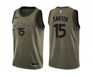 Men Nike Toronto Raptors #15 Vince Carter Green Salute to Service NBA Swingman Jersey