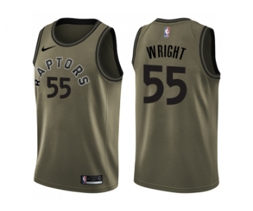 Men Nike Toronto Raptors #55 Delon Wright Green Salute to Service NBA Swingman Jersey