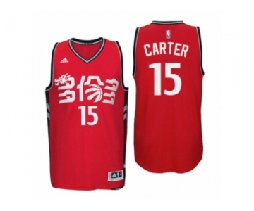 Men's Adidas Toronto Raptors #15 Vince Carter Authentic Red Chinese New Year NBA Jersey