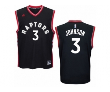Men's Adidas Toronto Raptors #3 James Johnson Swingman Black Alternate NBA Jersey