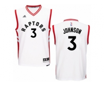 Men's Adidas Toronto Raptors #3 James Johnson Swingman White Home NBA Jersey