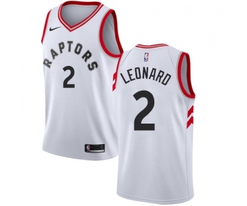 Men's Nike Toronto Raptors #2 Kawhi Leonard Swingman White NBA Jersey - Association Edition