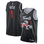 Men's Toronto Raptors #1 Gradey Dick Black 2025-26 City Edition Stitched Basketball Jersey Men's Toronto Raptors #1 Gradey Dick Black 2025-26 City Edition Stitched Basketball Jersey