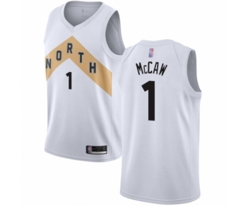 Men's Toronto Raptors #1 Patrick McCaw Authentic White Basketball Jersey - City Edition