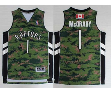 Men's Toronto Raptors #1 Tracy McGrady Revolution 30 Swingman Camo Jersey