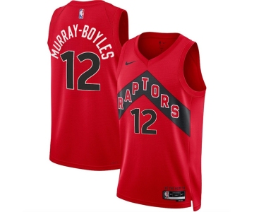 Men's Toronto Raptors #12 Collin Murray-Boyles Red 2025 Draft Icon Edition Stitched Basketball Jersey