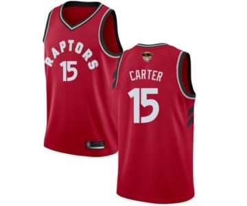 Men's Toronto Raptors #15 Vince Carter Swingman Red 2019 Basketball Finals Bound Jersey - Icon Edition