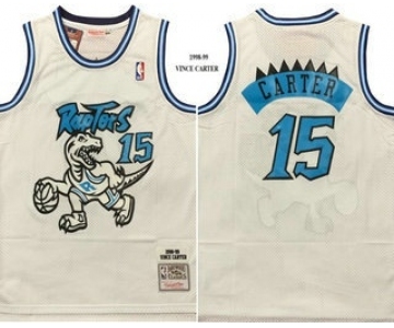 Men's Toronto Raptors #15 Vince Carter White 1998 Throwback Swingman Jersey