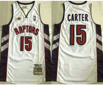 Men's Toronto Raptors #15 Vince Carter White 2000 Hardwood Classics Soul AU Throwback Jersey