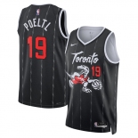 Men's Toronto Raptors #19 Jakob Poeltl Black 2025-26 City Edition Stitched Basketball Jersey Men's Toronto Raptors #19 Jakob Poeltl Black 2025-26 City Edition Stitched Basketball Jersey