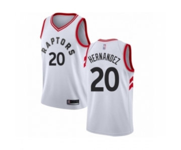 Men's Toronto Raptors #20 Dewan Hernandez Authentic White Basketball Jersey - Association Edition