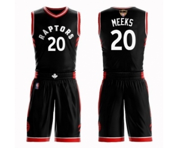 Men's Toronto Raptors #20 Jodie Meeks Authentic Black 2019 Basketball Finals Bound Suit Jersey Statement Edition