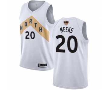 Men's Toronto Raptors #20 Jodie Meeks Swingman White 2019 Basketball Finals Bound Jersey - City Edition