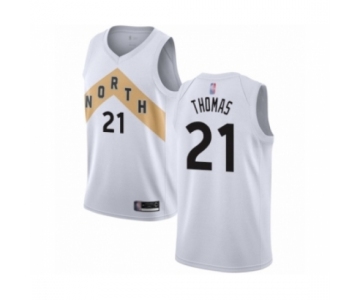 Men's Toronto Raptors #21 Matt Thomas Authentic White Basketball Jersey - City Edition