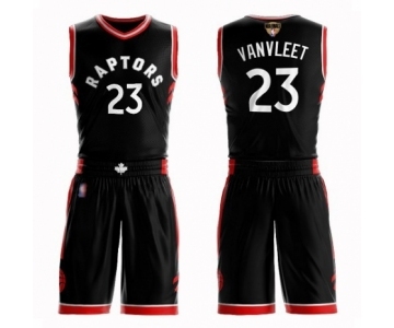 Men's Toronto Raptors #23 Fred VanVleet Authentic Black 2019 Basketball Finals Bound Suit Jersey Statement Edition