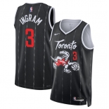 Men's Toronto Raptors #3 Brandon Ingram Black 2025-26 City Edition Stitched Basketball Jersey Men's Toronto Raptors #3 Brandon Ingram Black 2025-26 City Edition Stitched Basketball Jersey