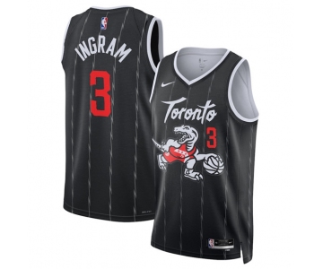 Men's Toronto Raptors #3 Brandon Ingram Black 2025-26 City Edition Stitched Basketball Jersey