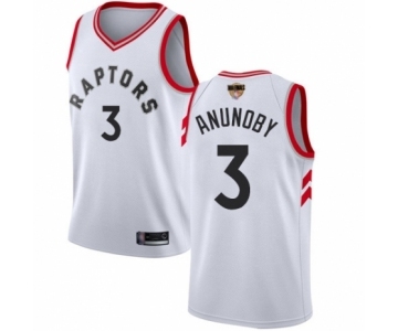 Men's Toronto Raptors #3 OG Anunoby Authentic White 2019 Basketball Finals Bound Jersey - Association Edition
