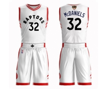 Men's Toronto Raptors #32 KJ McDaniels Authentic White 2019 Basketball Finals Bound Suit Jersey - Association Edition