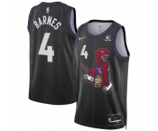 Men's Toronto Raptors #4 Scottie Barnes Black 2024-25 City Edition Stitched Basketball Jersey