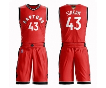 Men's Toronto Raptors #43 Pascal Siakam Authentic Red 2019 Basketball Finals Bound Suit Jersey - Icon Edition
