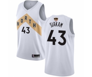 Men's Toronto Raptors #43 Pascal Siakam Authentic White 2019 Basketball Finals Bound Jersey - City Edition