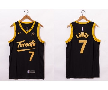 Men's Toronto Raptors #7 Kyle Lowry Black 2021 Nike City Edition Swingman Jersey With The Sponsor Logo