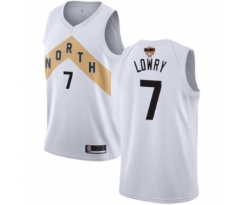 Men's Toronto Raptors #7 Kyle Lowry Swingman White 2019 Basketball Finals Bound Jersey - City Edition