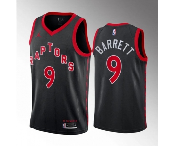 Men's Toronto Raptors #9 RJ Barrett Black Statement Edition Stitched Basketball Jersey
