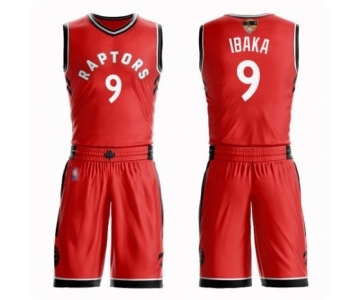 Men's Toronto Raptors #9 Serge Ibaka Authentic Red 2019 Basketball Finals Bound Suit Jersey - Icon Edition